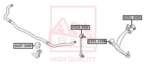 Asva 0223-S50F Стійка стабілізатора 0223S50F: Приваблива ціна - Купити в Україні на EXIST.UA!