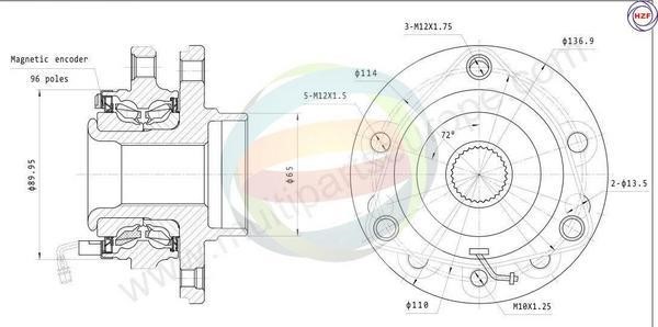 Odm-multiparts 70-230032 Підшипник маточини колеса, комплект 70230032: Купити в Україні - Добра ціна на EXIST.UA!