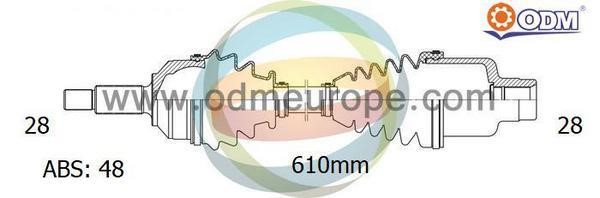 Odm-multiparts 18-013031 Вал привідний 18013031: Купити в Україні - Добра ціна на EXIST.UA!