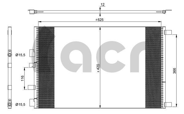 ACR 300625 Радіатор кондиціонера (Конденсатор) 300625: Купити в Україні - Добра ціна на EXIST.UA!