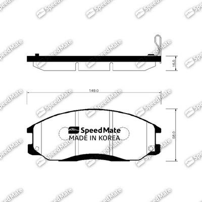 Speedmate SM-BPH021 Гальмівні колодки передні, комплект SMBPH021: Купити в Україні - Добра ціна на EXIST.UA!
