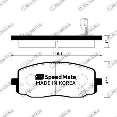 Speedmate SM-BPK027 Гальмівні колодки передні, комплект SMBPK027: Купити в Україні - Добра ціна на EXIST.UA!