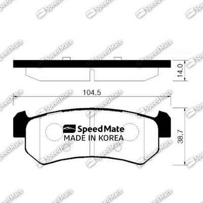 Speedmate SM-BPG015 Гальмівні колодки задні, комплект SMBPG015: Приваблива ціна - Купити в Україні на EXIST.UA!