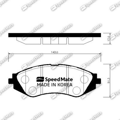 Speedmate SM-BPG009 Гальмівні колодки передні, комплект SMBPG009: Купити в Україні - Добра ціна на EXIST.UA!