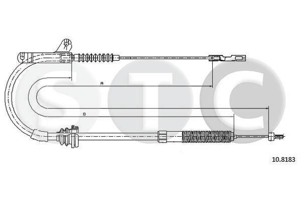 STC T483569 Трос гальма стоянки, правий T483569: Купити в Україні - Добра ціна на EXIST.UA!