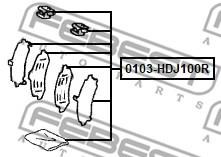 Febest 0103-HDJ100R Комплект монтажний гальмівних колодок 0103HDJ100R: Купити в Україні - Добра ціна на EXIST.UA!