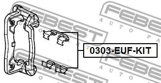 Febest 0303-EUF-KIT Комплект монтажний гальмівних колодок 0303EUFKIT: Купити в Україні - Добра ціна на EXIST.UA!