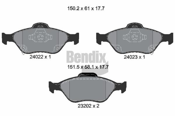 Bendix USA BPD1095 Гальмівні колодки, комплект BPD1095: Купити в Україні - Добра ціна на EXIST.UA!