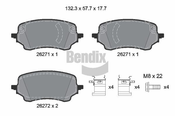 Bendix USA BPD1651 Гальмівні колодки, комплект BPD1651: Купити в Україні - Добра ціна на EXIST.UA!