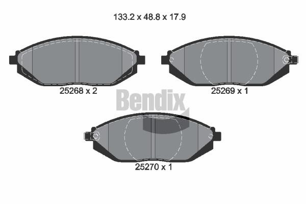 Bendix USA BPD1363 Гальмівні колодки, комплект BPD1363: Купити в Україні - Добра ціна на EXIST.UA!