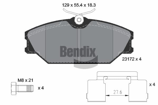 Bendix USA BPD1127 Гальмівні колодки, комплект BPD1127: Купити в Україні - Добра ціна на EXIST.UA!