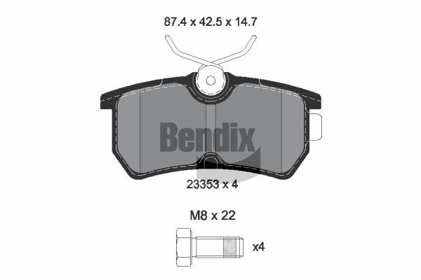 Bendix USA BPD1364 Гальмівні колодки, комплект BPD1364: Приваблива ціна - Купити в Україні на EXIST.UA!