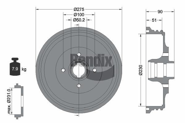 Bendix USA BDM1038 Барабан гальмівний BDM1038: Купити в Україні - Добра ціна на EXIST.UA!