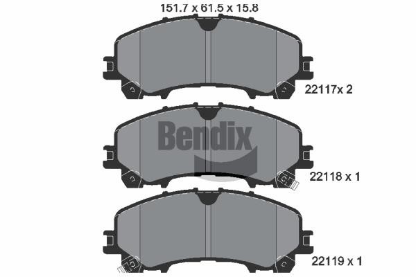 Bendix USA BPD1313 Гальмівні колодки, комплект BPD1313: Купити в Україні - Добра ціна на EXIST.UA!