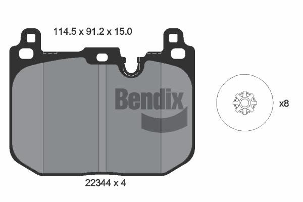 Bendix USA BPD1558 Гальмівні колодки, комплект BPD1558: Купити в Україні - Добра ціна на EXIST.UA!