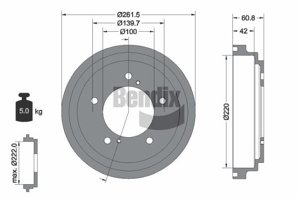 Bendix USA BDM1106 Барабан гальмівний BDM1106: Купити в Україні - Добра ціна на EXIST.UA!