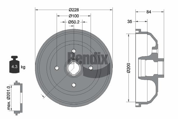 Bendix USA BDM1012 Барабан гальмівний BDM1012: Купити в Україні - Добра ціна на EXIST.UA!