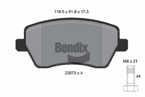 Bendix USA BPD1003 Гальмівні колодки, комплект BPD1003: Купити в Україні - Добра ціна на EXIST.UA!