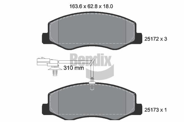 Bendix USA BPD1202 Гальмівні колодки, комплект BPD1202: Купити в Україні - Добра ціна на EXIST.UA!
