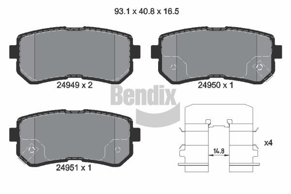 Bendix USA BPD1431 Гальмівні колодки, комплект BPD1431: Купити в Україні - Добра ціна на EXIST.UA!