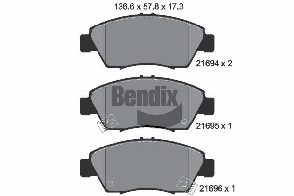 Bendix USA BPD1834 Гальмівні колодки, комплект BPD1834: Купити в Україні - Добра ціна на EXIST.UA!