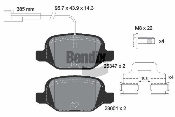 Bendix USA BPD1443 Гальмівні колодки, комплект BPD1443: Приваблива ціна - Купити в Україні на EXIST.UA!