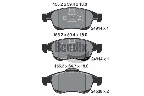 Bendix USA BPD1009 Гальмівні колодки, комплект BPD1009: Купити в Україні - Добра ціна на EXIST.UA!