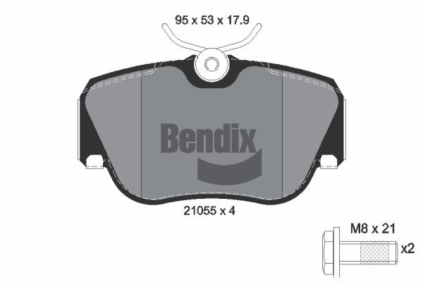 Bendix USA BPD1172 Гальмівні колодки, комплект BPD1172: Приваблива ціна - Купити в Україні на EXIST.UA!