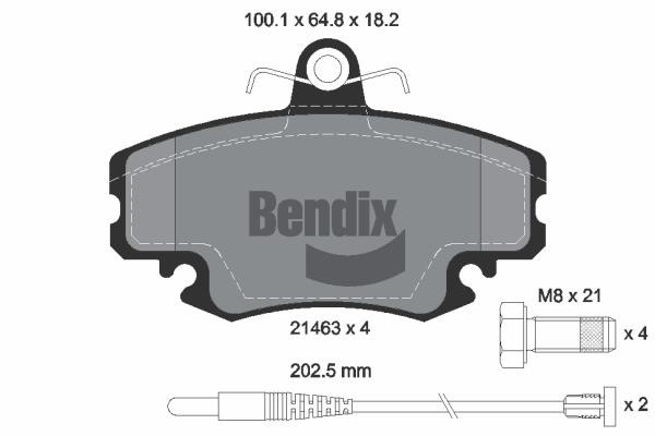 Bendix USA BPD1005 Гальмівні колодки, комплект BPD1005: Купити в Україні - Добра ціна на EXIST.UA!