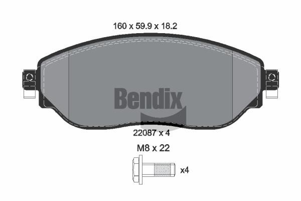Bendix USA BPD1046 Гальмівні колодки, комплект BPD1046: Купити в Україні - Добра ціна на EXIST.UA!