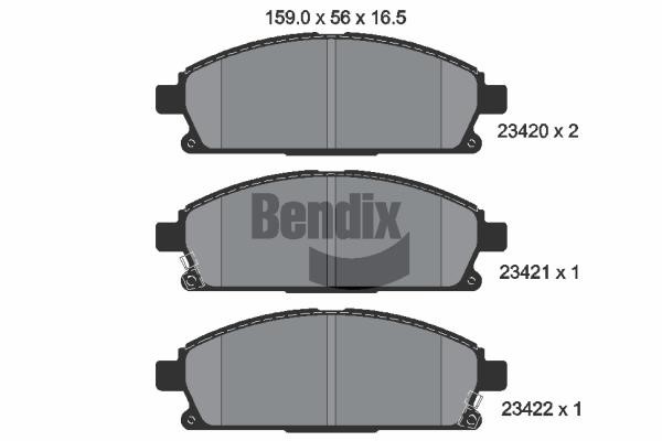 Bendix USA BPD1973 Гальмівні колодки, комплект BPD1973: Купити в Україні - Добра ціна на EXIST.UA!