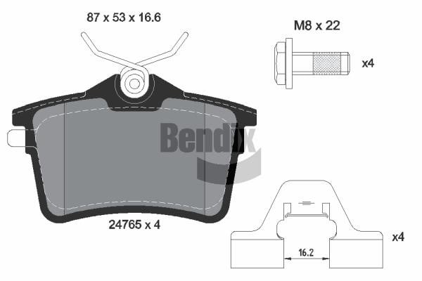 Bendix USA BPD1031 Гальмівні колодки, комплект BPD1031: Купити в Україні - Добра ціна на EXIST.UA!