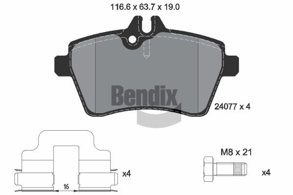 Bendix USA BPD1230 Гальмівні колодки, комплект BPD1230: Купити в Україні - Добра ціна на EXIST.UA!