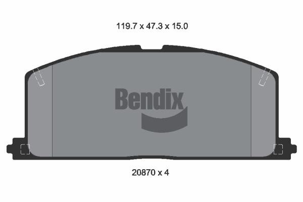 Bendix USA BPD1728 Гальмівні колодки, комплект BPD1728: Купити в Україні - Добра ціна на EXIST.UA!