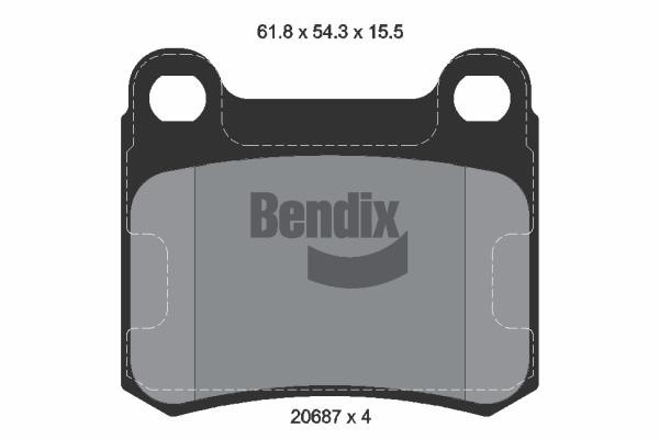 Bendix USA BPD1512 Гальмівні колодки, комплект BPD1512: Купити в Україні - Добра ціна на EXIST.UA!