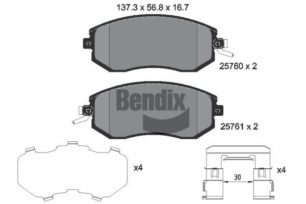 Bendix USA BPD2267 Гальмівні колодки, комплект BPD2267: Купити в Україні - Добра ціна на EXIST.UA!