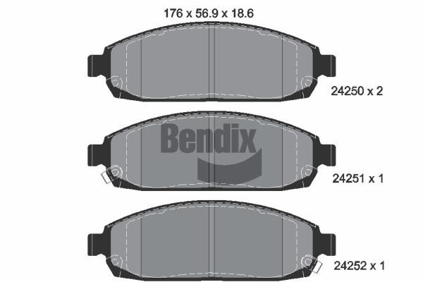 Bendix USA BPD2114 Гальмівні колодки, комплект BPD2114: Купити в Україні - Добра ціна на EXIST.UA!