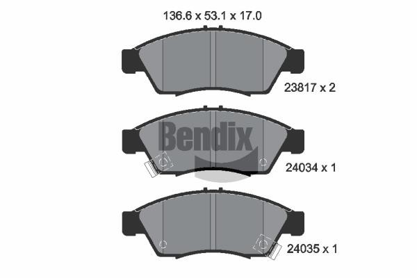 Bendix USA BPD2051 Гальмівні колодки, комплект BPD2051: Купити в Україні - Добра ціна на EXIST.UA!