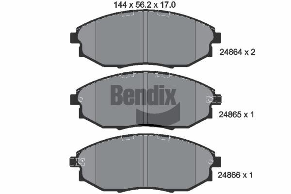 Bendix USA BPD2202 Гальмівні колодки, комплект BPD2202: Купити в Україні - Добра ціна на EXIST.UA!