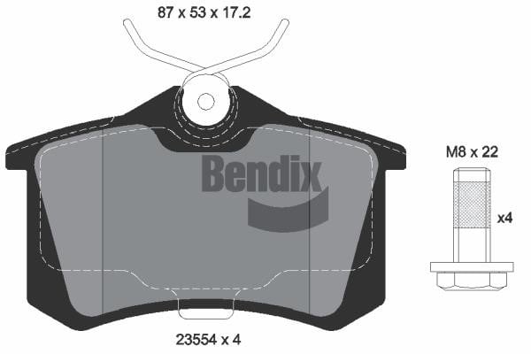 Bendix USA BPD1000 Гальмівні колодки, комплект BPD1000: Купити в Україні - Добра ціна на EXIST.UA!