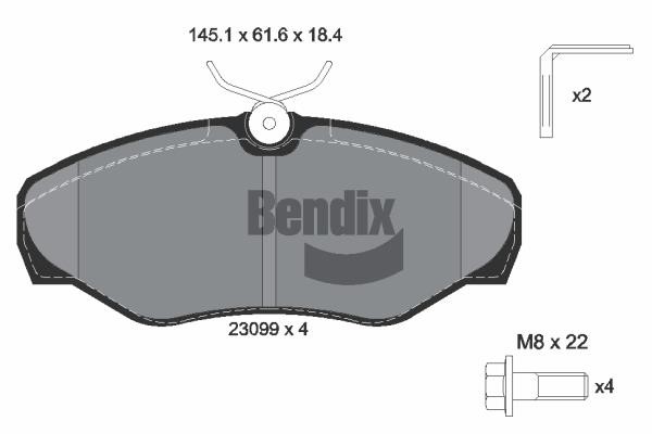 Bendix USA BPD1042 Гальмівні колодки, комплект BPD1042: Купити в Україні - Добра ціна на EXIST.UA!