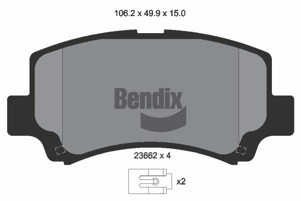 Bendix USA BPD2025 Гальмівні колодки, комплект BPD2025: Купити в Україні - Добра ціна на EXIST.UA!