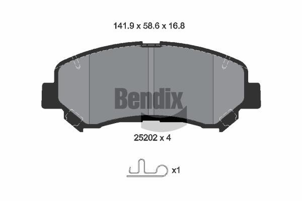Bendix USA BPD1143 Гальмівні колодки, комплект BPD1143: Купити в Україні - Добра ціна на EXIST.UA!