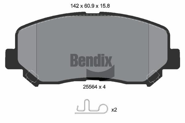 Bendix USA BPD1392 Гальмівні колодки, комплект BPD1392: Приваблива ціна - Купити в Україні на EXIST.UA!