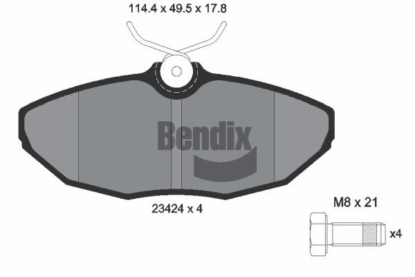 Bendix USA BPD1976 Гальмівні колодки, комплект BPD1976: Купити в Україні - Добра ціна на EXIST.UA!