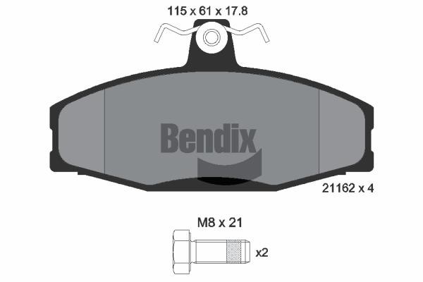 Bendix USA BPD1828 Гальмівні колодки, комплект BPD1828: Купити в Україні - Добра ціна на EXIST.UA!