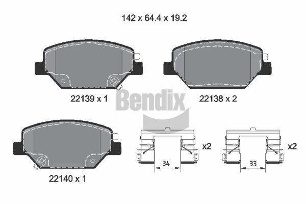 Bendix USA BPD2326 Гальмівні колодки, комплект BPD2326: Купити в Україні - Добра ціна на EXIST.UA!