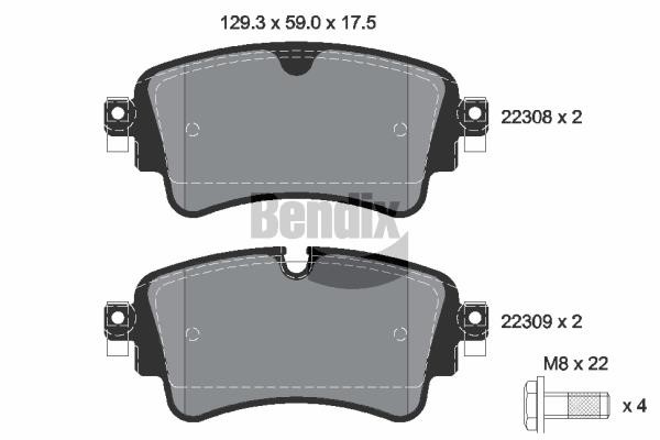 Bendix USA BPD1217 Гальмівні колодки, комплект BPD1217: Приваблива ціна - Купити в Україні на EXIST.UA!