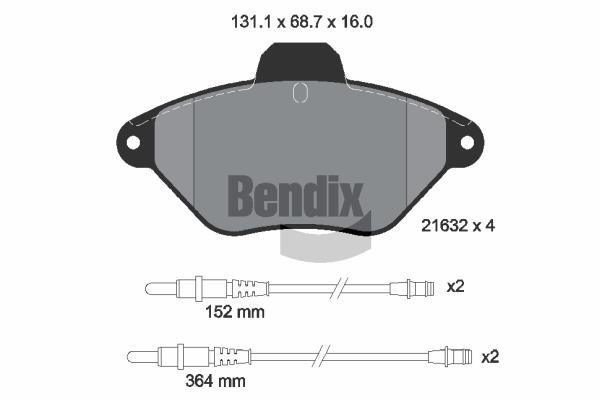 Bendix USA BPD1821 Гальмівні колодки, комплект BPD1821: Купити в Україні - Добра ціна на EXIST.UA!