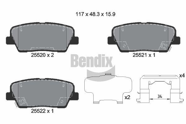 Bendix USA BPD2248 Гальмівні колодки, комплект BPD2248: Купити в Україні - Добра ціна на EXIST.UA!